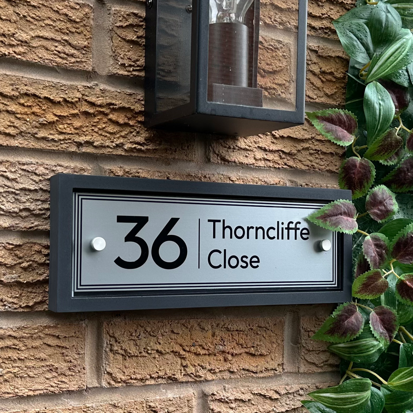 Edit Rectangulum | Personalised Designer House Sign with Acrylic Front & Heritage Grey Back