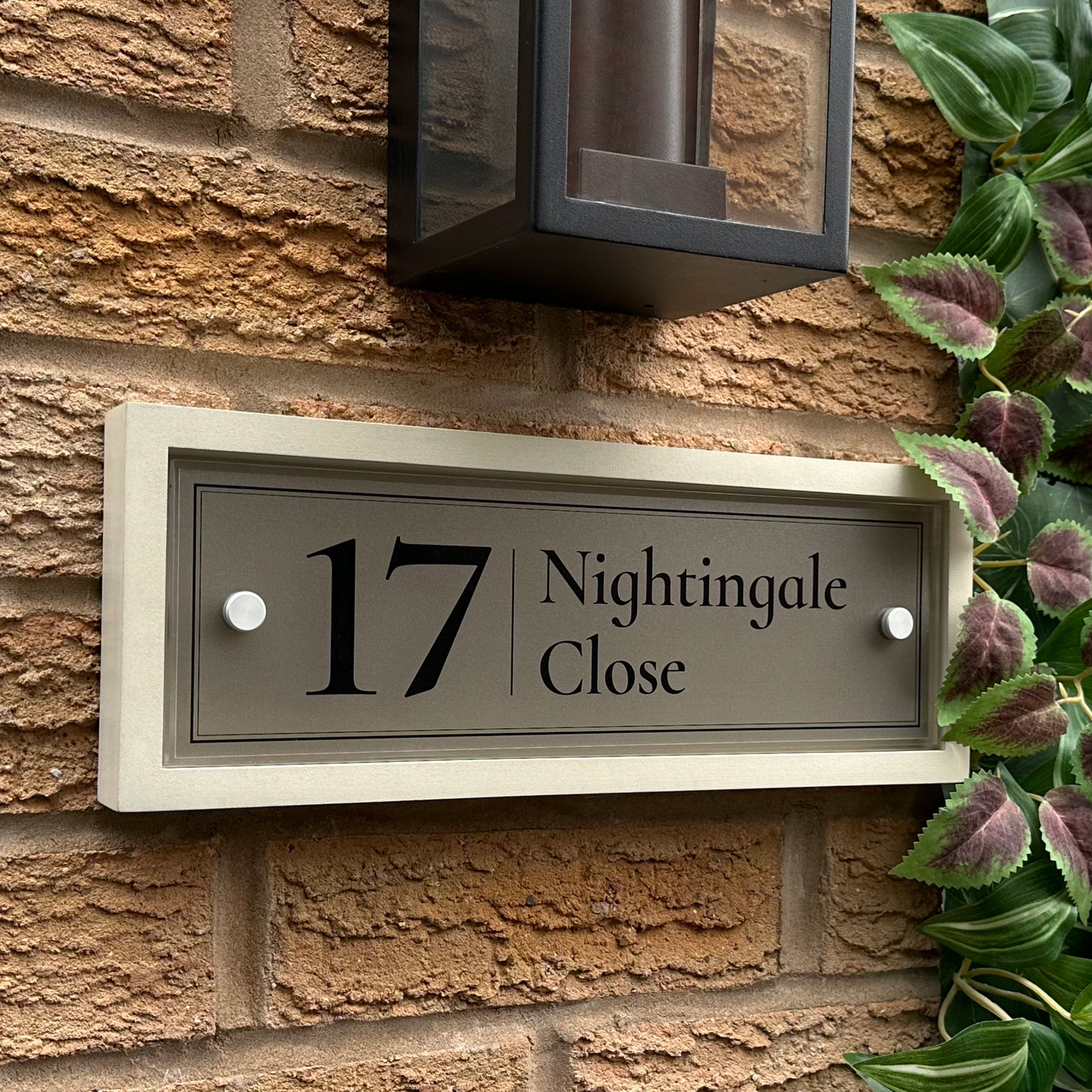 Edit Rectangulum | Personalised Designer House Sign with Acrylic Front & Portland Stone Back