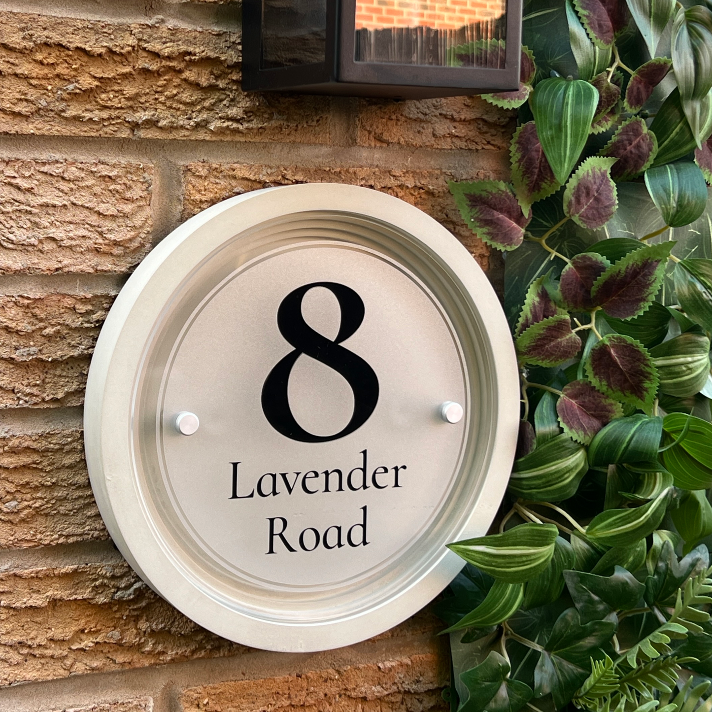 Signature Circulus | Personalised Designer House Sign with Acrylic Front & Portland Stone Coffered Back