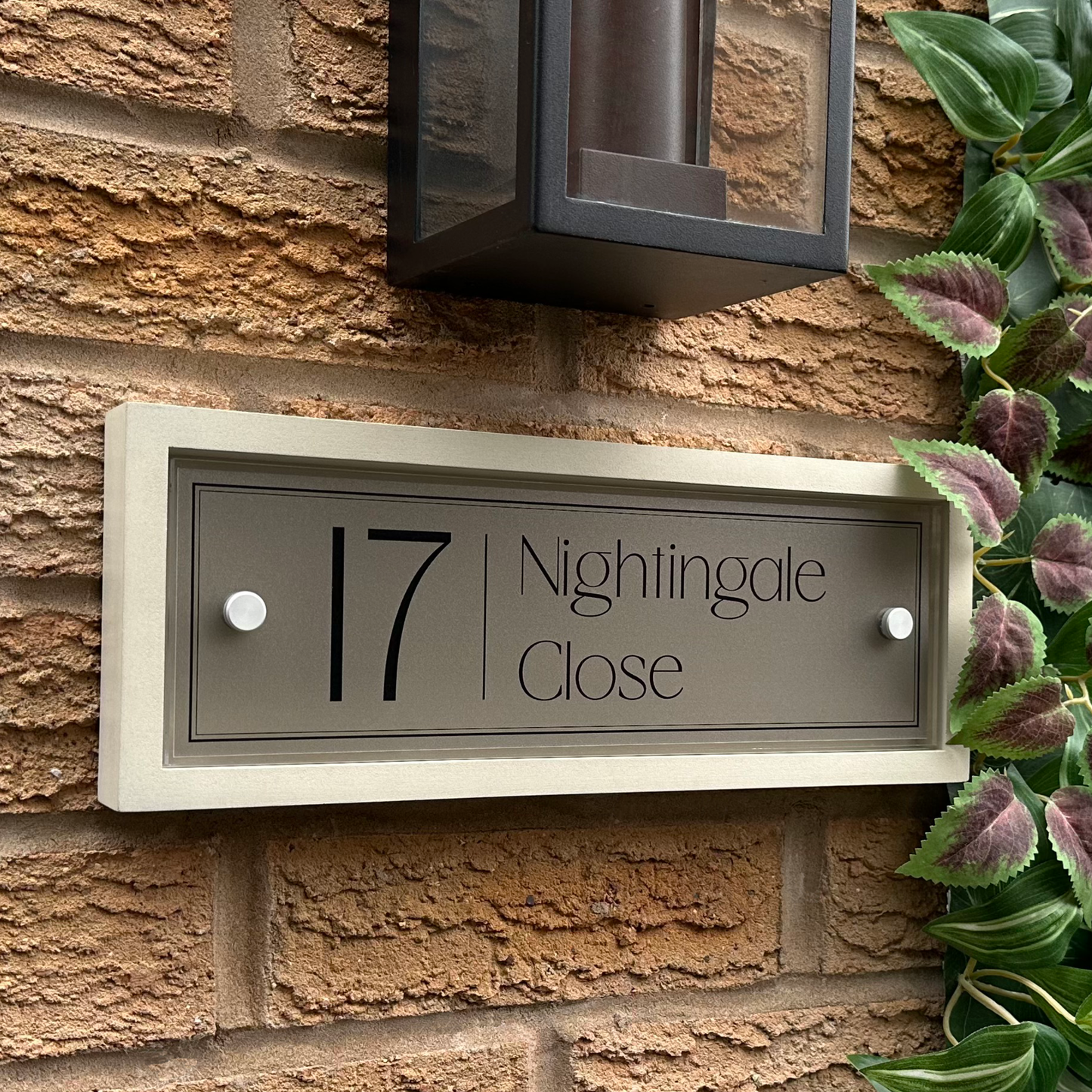 Edit Rectangulum | Personalised Designer House Sign with Acrylic Front & Portland Stone Back