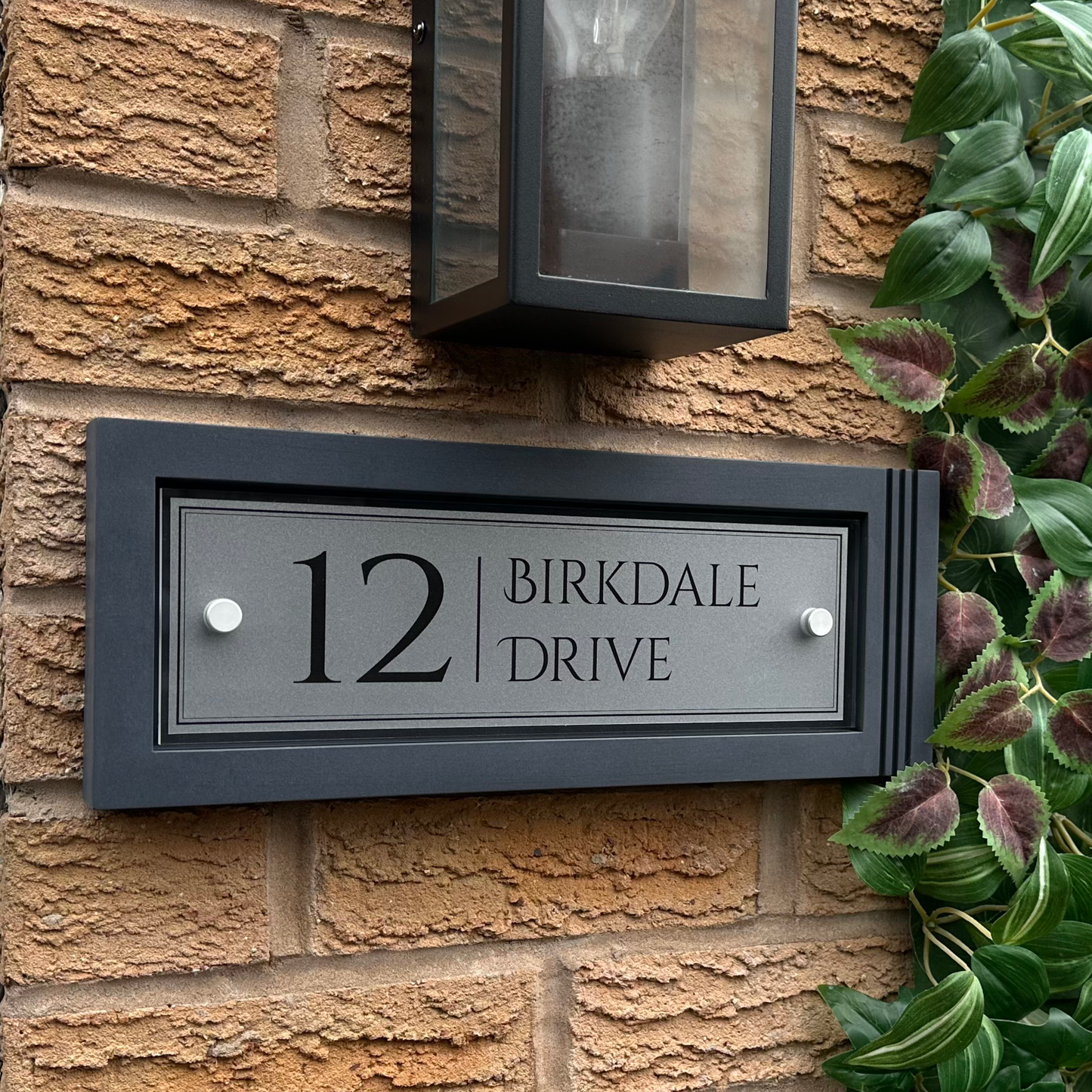 Urban Rectangle | Personalised Designer House Sign with an Offset Acrylic Panel & Monochrome Recessed Back