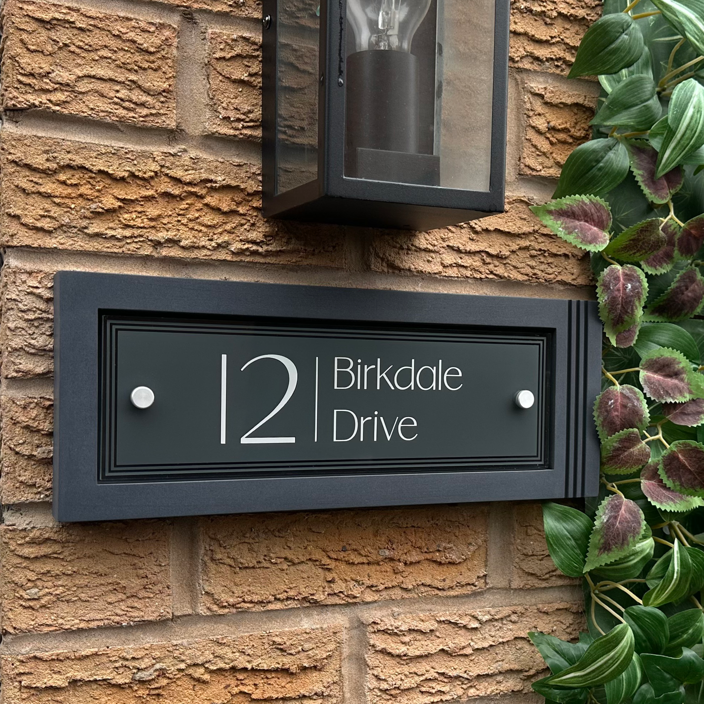 Urban Rectangle | Personalised Designer House Sign with an Offset Acrylic Panel & Monochrome Recessed Back