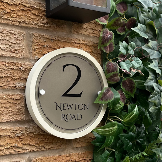 Edit Circulus | Personalised Designer House Sign with Acrylic Front & Portland Stone Back