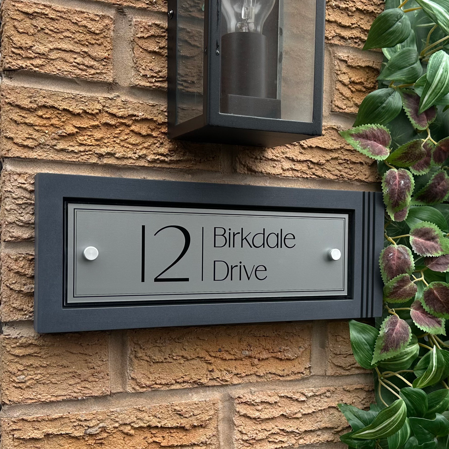 Urban Rectangle | Personalised Designer House Sign with an Offset Acrylic Panel & Monochrome Recessed Back