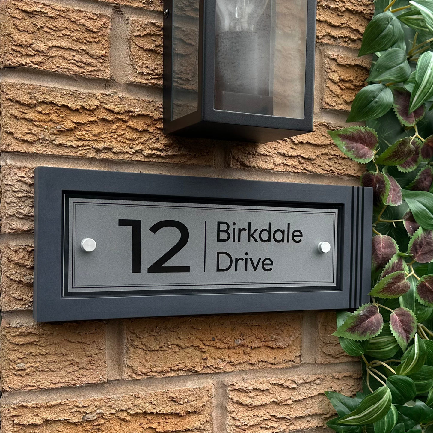 Urban Rectangle | Personalised Designer House Sign with an Offset Acrylic Panel & Monochrome Recessed Back