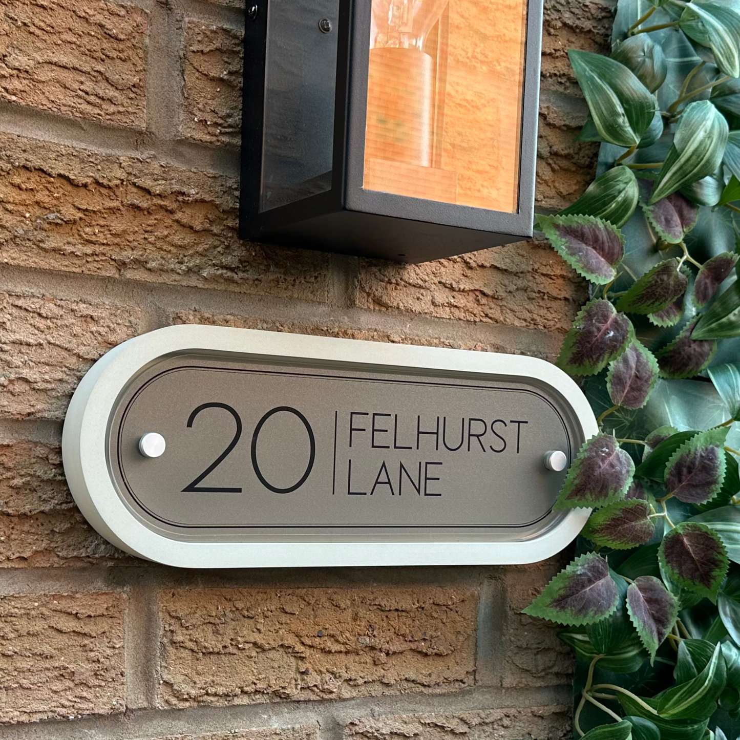 Edit Stadium | Personalised Designer House Sign with Acrylic Front & Portland Stone Back