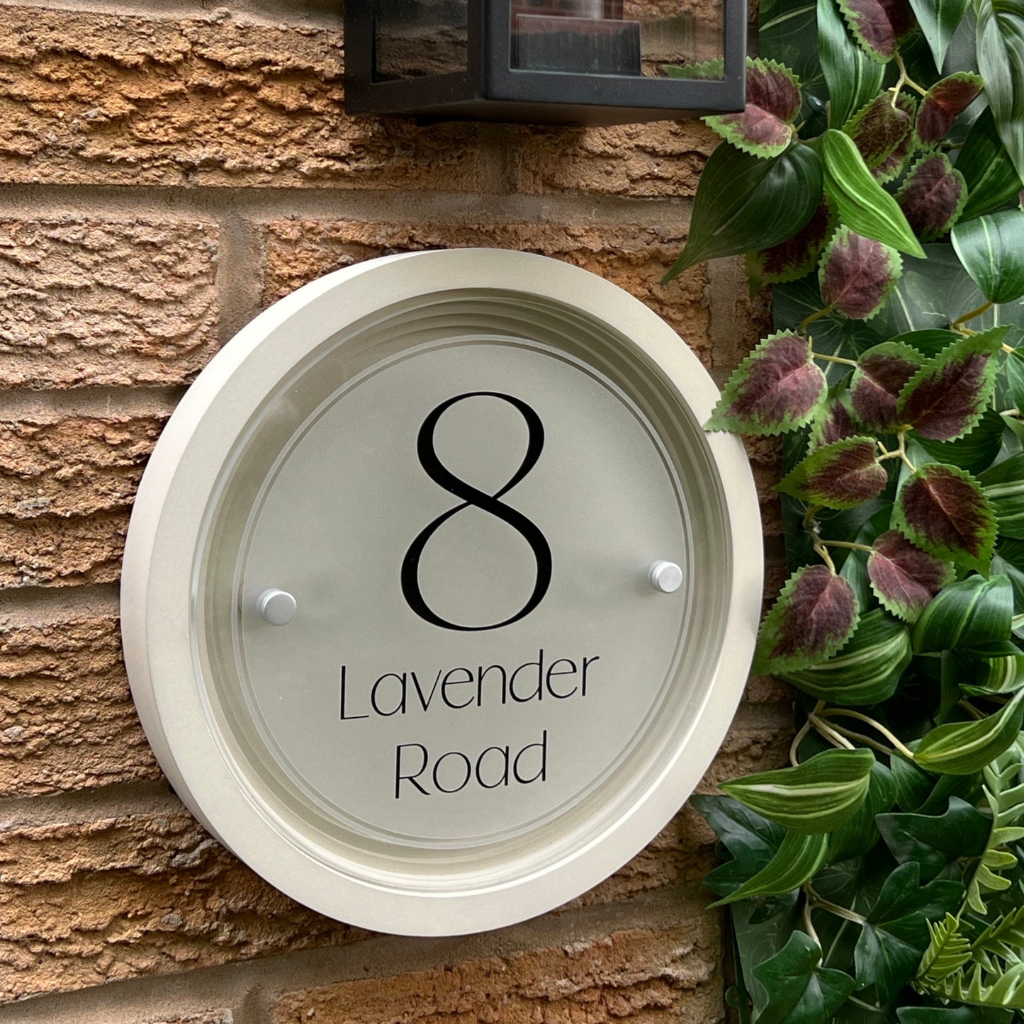 Signature Circulus | Personalised Designer House Sign with Acrylic Front & Portland Stone Coffered Back