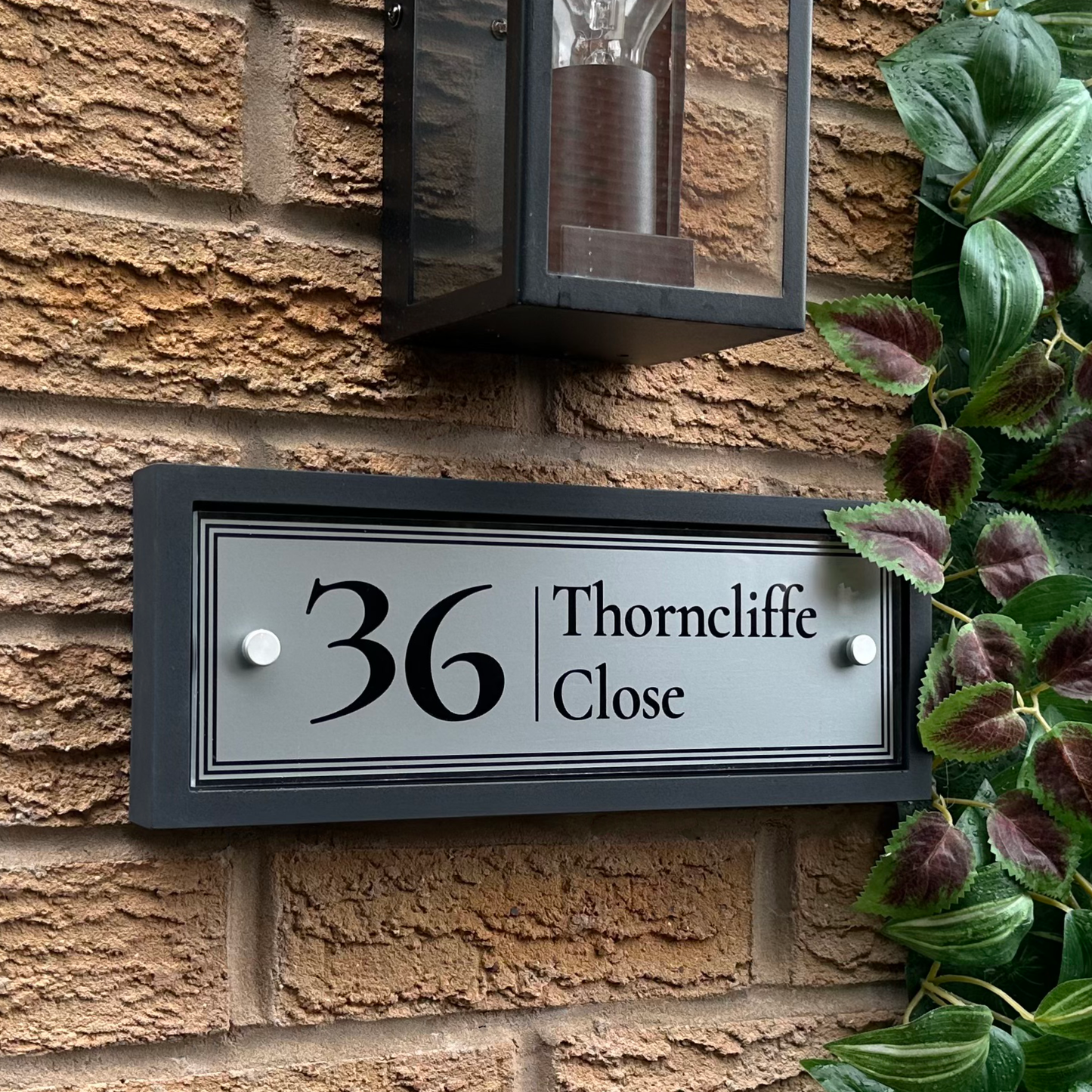Edit Rectangulum | Personalised Designer House Sign with Acrylic Front & Heritage Grey Back