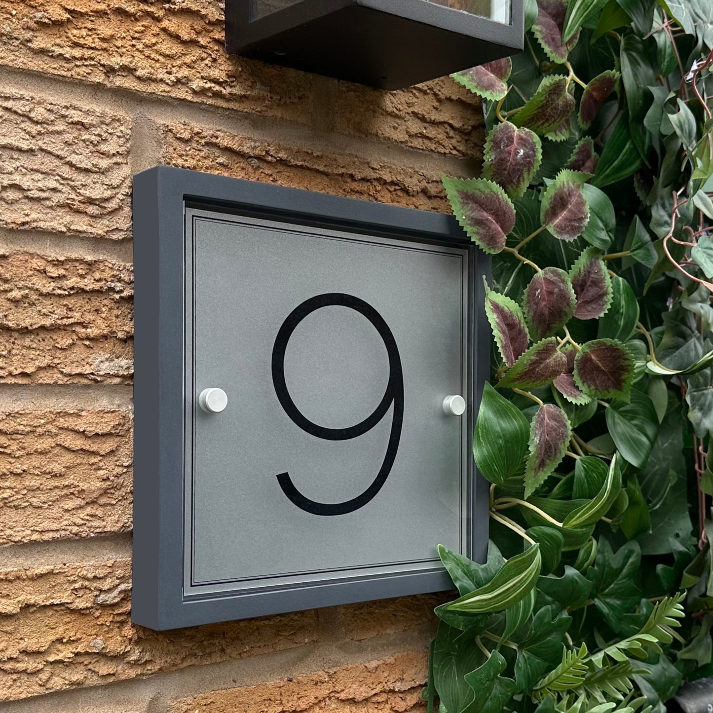 Edit Square | Personalised House Sign with Understated Anthracite Frame W230mm x H230mm