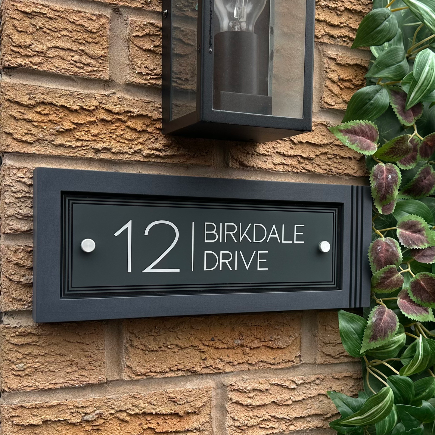 Urban Rectangle | Personalised Designer House Sign with an Offset Acrylic Panel & Monochrome Recessed Back