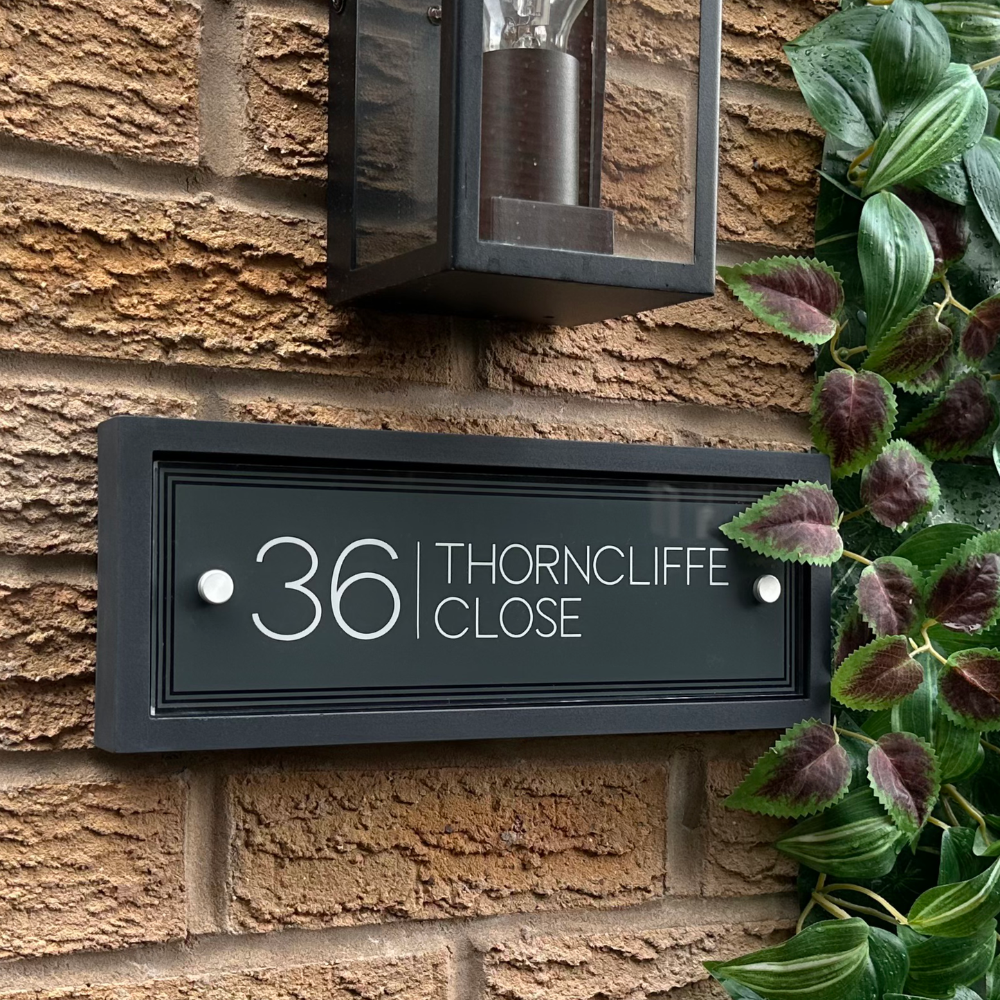 Edit Rectangulum | Personalised Designer House Sign with Acrylic Front & Heritage Grey Back