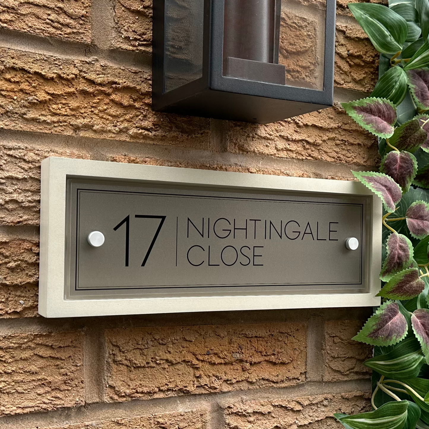 Edit Rectangulum | Personalised Designer House Sign with Acrylic Front & Portland Stone Back