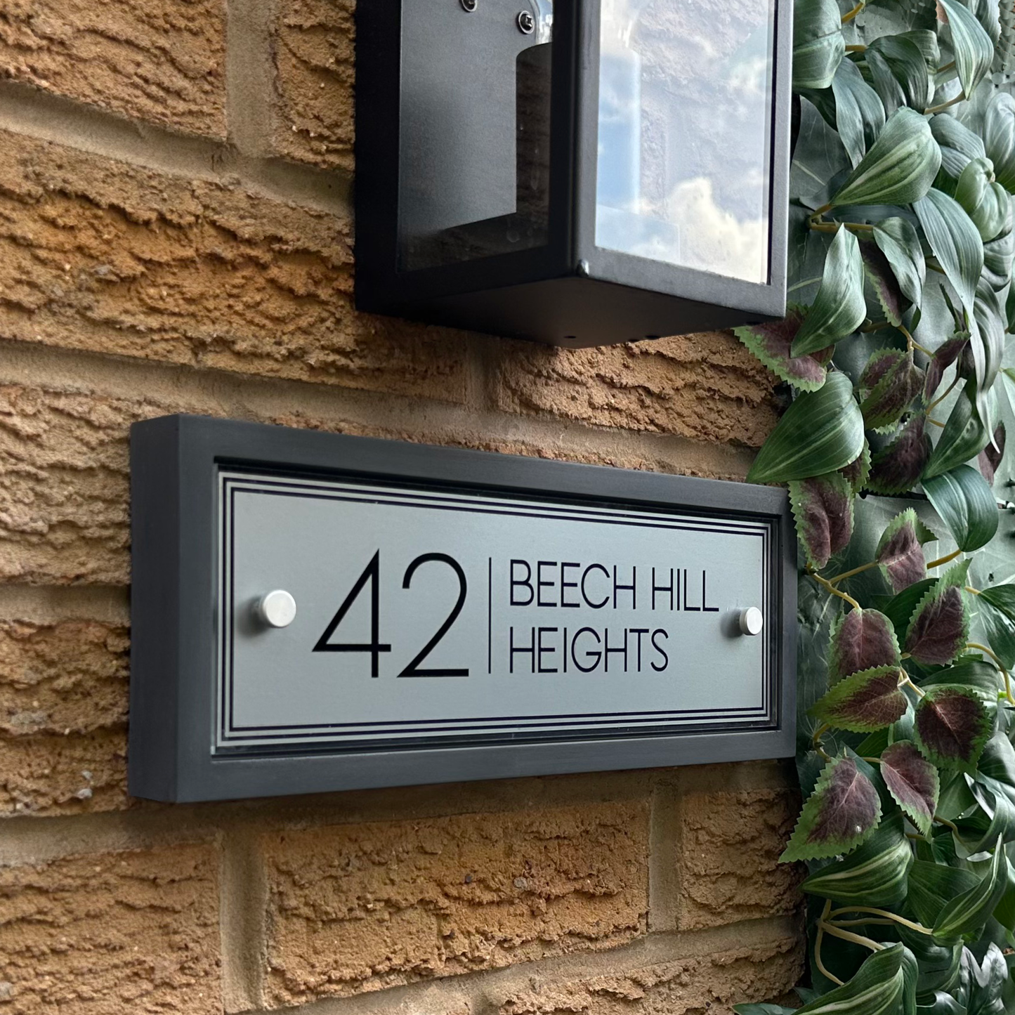 Edit Rectangulum | Personalised Designer House Sign with Acrylic Front & Heritage Grey Back