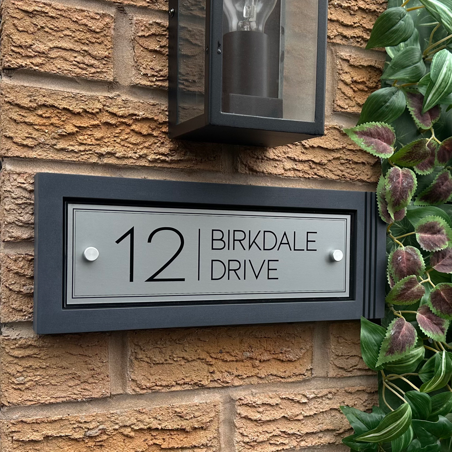 Urban Rectangle | Personalised Designer House Sign with an Offset Acrylic Panel & Monochrome Recessed Back