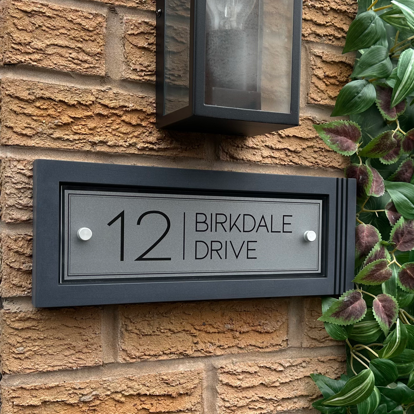 Urban Rectangle | Personalised Designer House Sign with an Offset Acrylic Panel & Monochrome Recessed Back