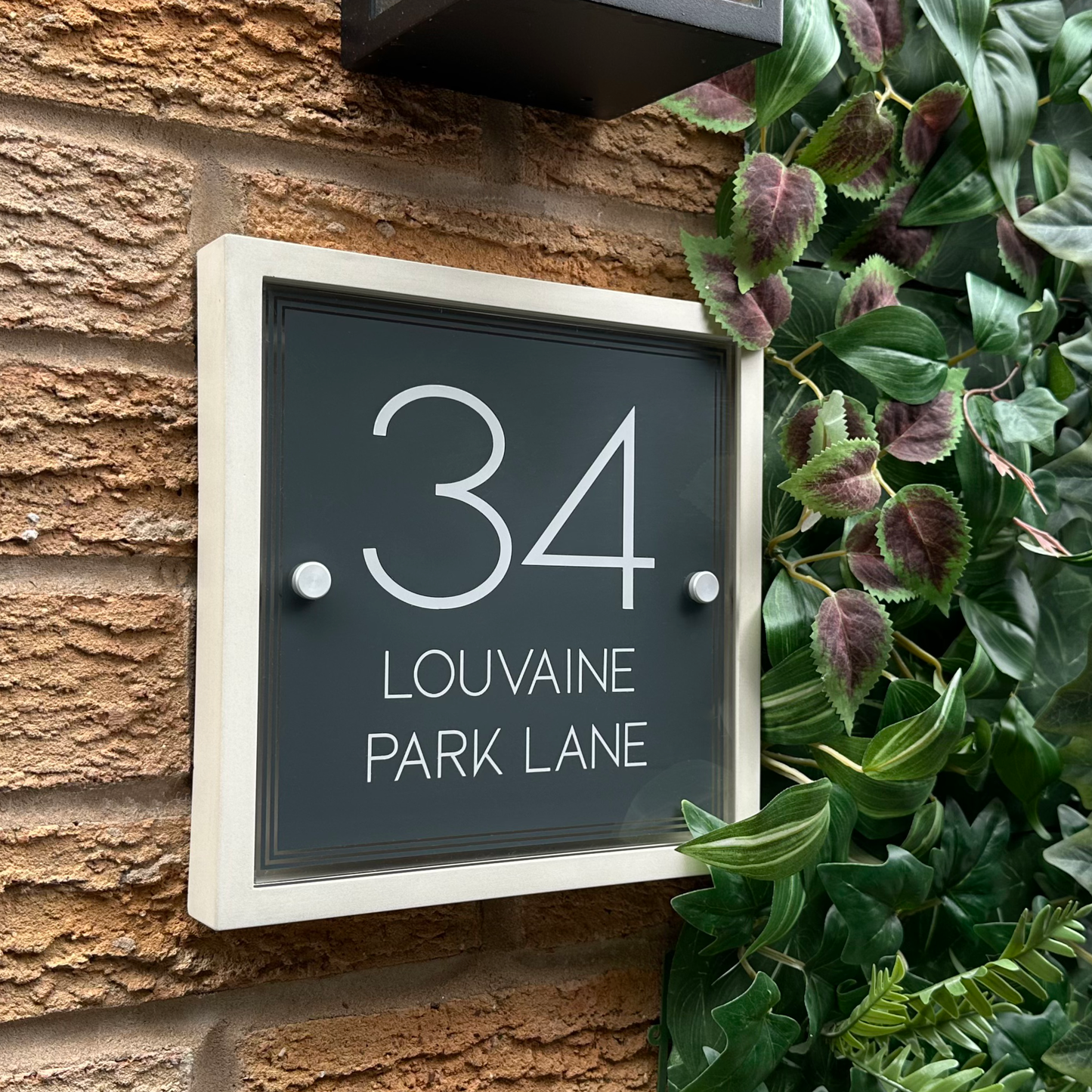 Edit Blocus | Personalised Designer House Sign with Acrylic Front & Portland Stone Back